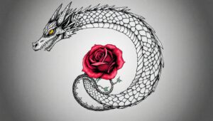 Dragon and Rose Tattoo Design – free AI stock image