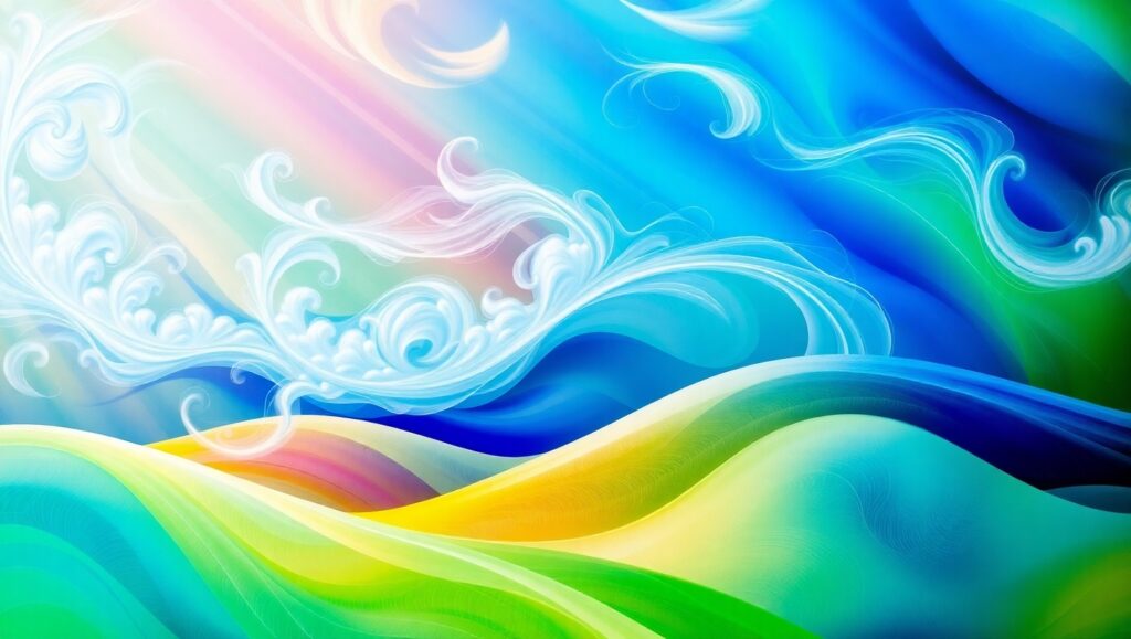 Dreamlike Abstract Landscape in Acrylic – free AI stock image