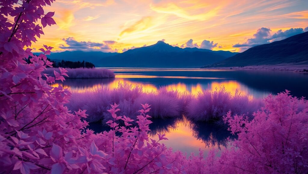Dreamlike Infrared Landscape Serenity – free AI stock image
