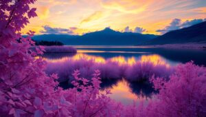 Dreamlike Infrared Landscape Serenity – free AI stock image