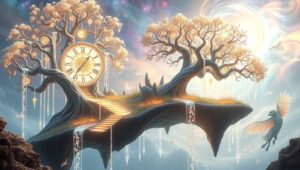 Dreamscape of Time and Light – free AI stock image
