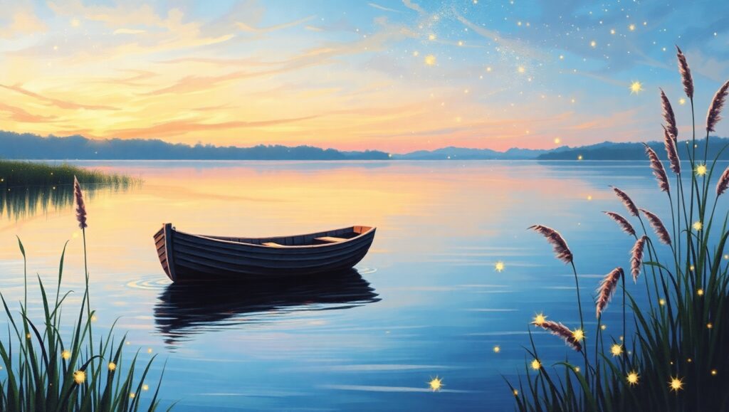 Dusk at the Tranquil – free AI stock image