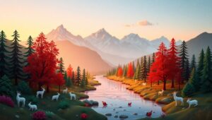 Dusk in a Papercut Valley – free AI stock image