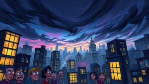 Dusk of Emotional Urbanity – free AI stock image