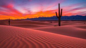 Dusk Over Majestic Desert Dunes – free AI stock image