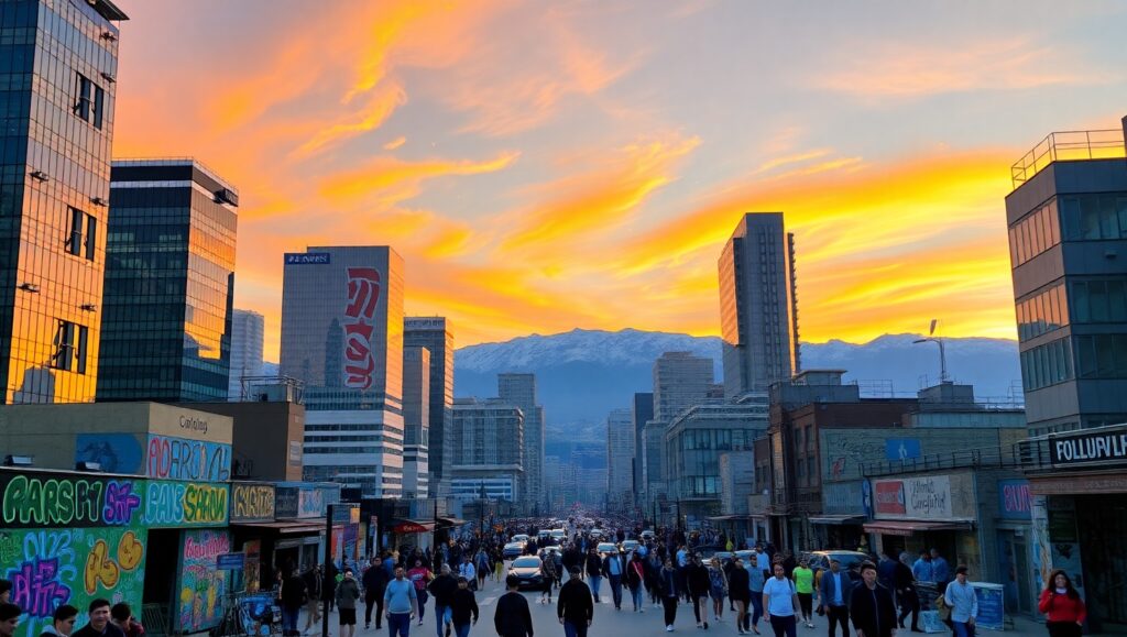 Dusk Over the Urban Landscape – free AI stock image