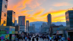Dusk Over the Urban Landscape – free AI stock image