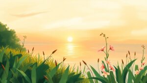 Dusk Reflections by the Riverside – free AI stock image