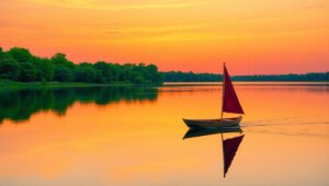 Dusk Serenity at the Lakeside 8Gu – free AI stock image