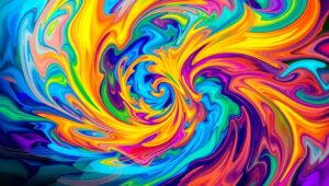 Dynamic Color Burst in Shapes – free AI stock image
