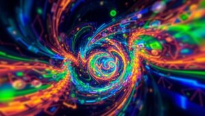 Dynamic Color Fusion in Abstract – free AI stock image