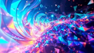 Dynamic Color Fusion in Abstract Art – free AI stock image
