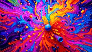 Dynamic Color Swirl in Motion – free AI stock image