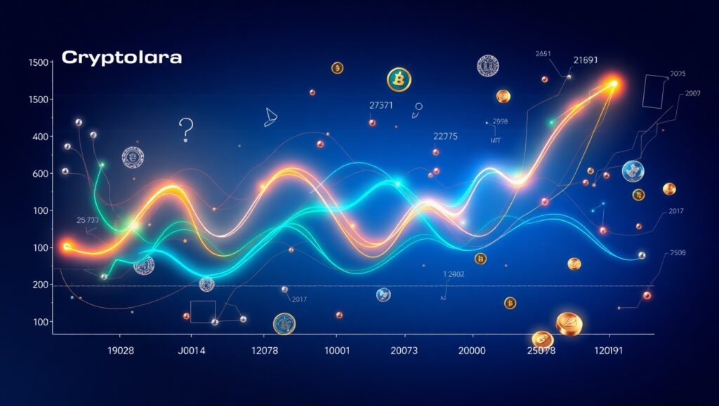 Dynamic Cryptocurrency Growth Visualization – free AI stock image