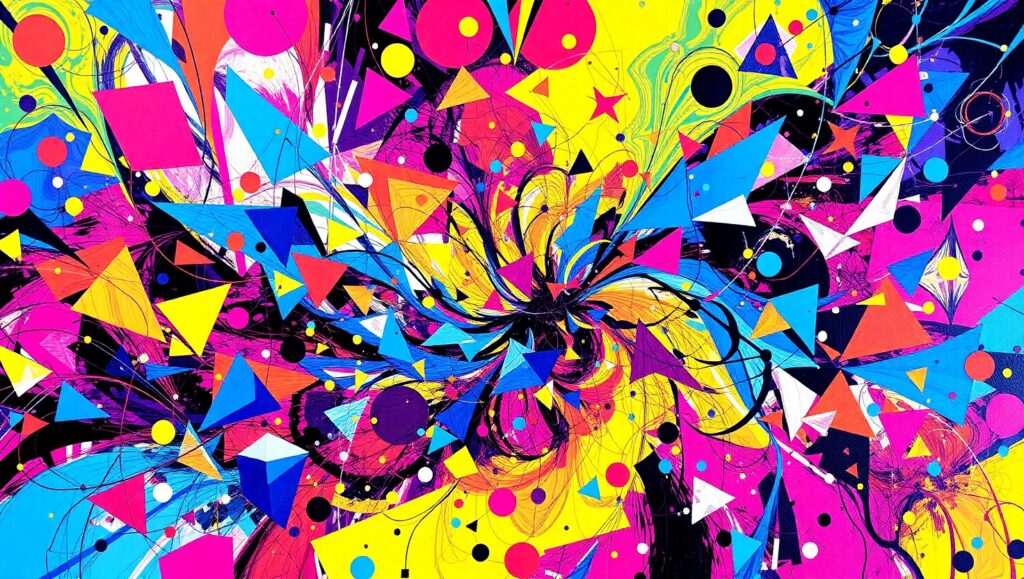 Dynamic Fusion of Colors and Shapes LDn – free AI stock image