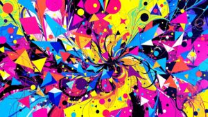 Dynamic Fusion of Colors and Shapes LDn – free AI stock image