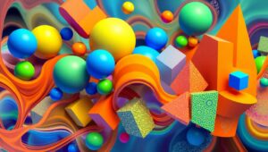 Dynamic Geometric Color Explosion – free AI stock image