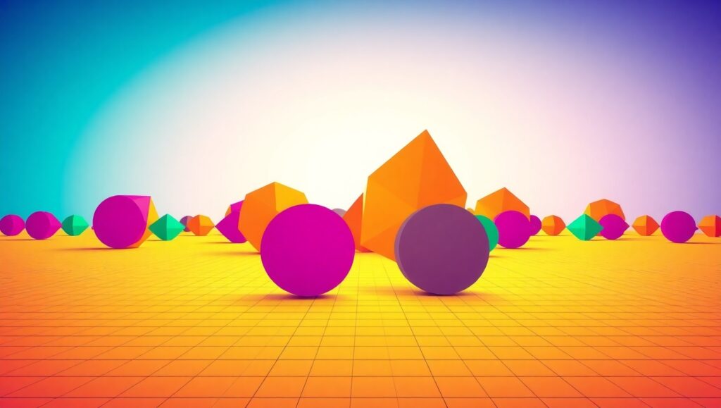 Dynamic Geometric Landscape Exploration – free AI stock image