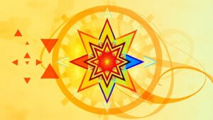 Dynamic Geometry in Color Waves – free AI stock image