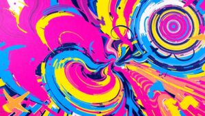 Dynamic Joy in Abstract Forms – free AI stock image