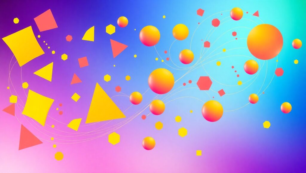 Dynamic Shapes in Electric Blues – free AI stock image