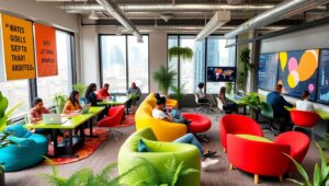 Dynamic Startup Collaboration Space – free AI stock image