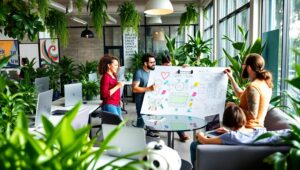 Dynamic Startup Workspace Design – free AI stock image
