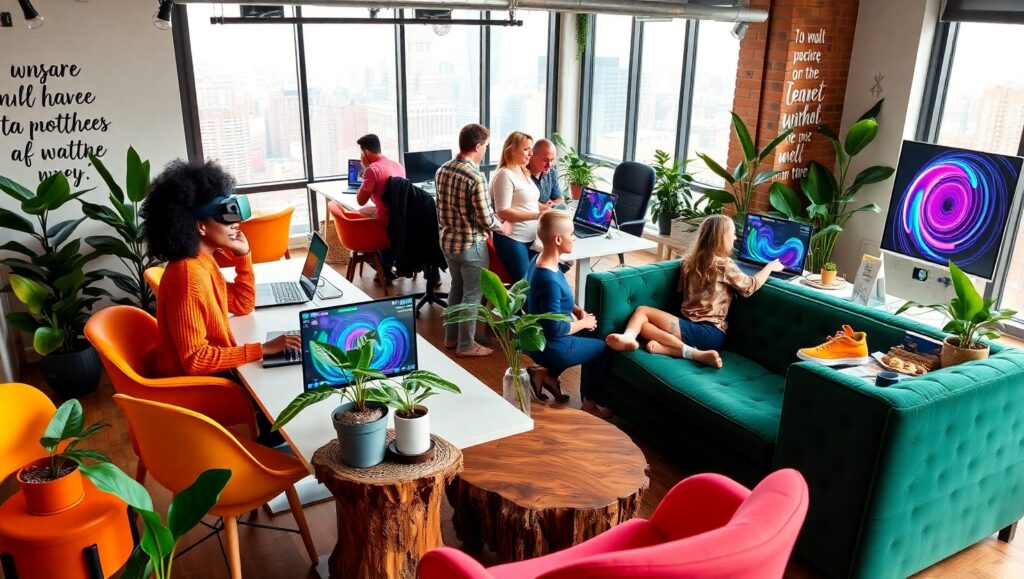 Dynamic Startup Workspace Environment – free AI stock image