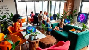 Dynamic Startup Workspace Environment – free AI stock image