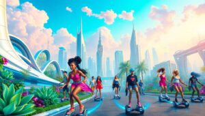 Dynamic Urban Jungle in Motion – free AI stock image