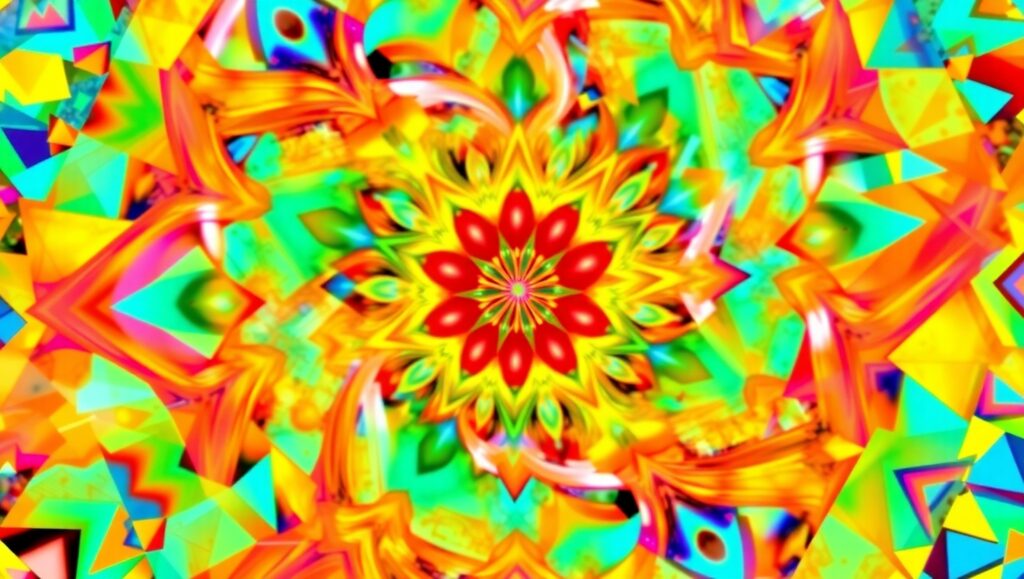Dynamic Vortex of Color and Shape – free AI stock image