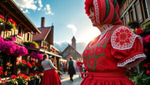 Eastern European Folk Costume Celebration – free AI stock image