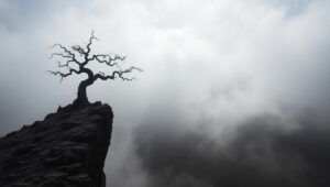 Echoes of Solitude in Monochrome – free AI stock image