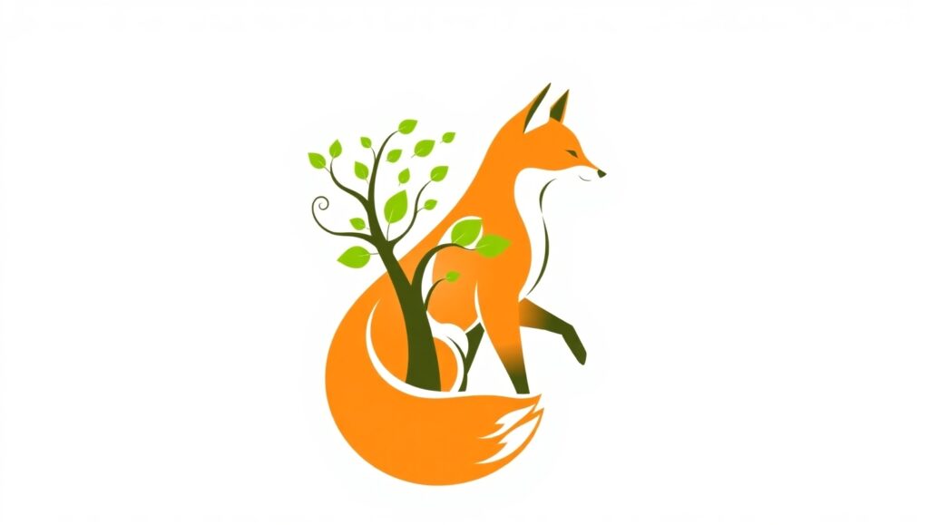 Eco-Friendly Fox Logo Design – free AI stock image