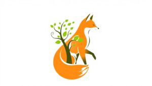 Eco-Friendly Fox Logo Design – free AI stock image