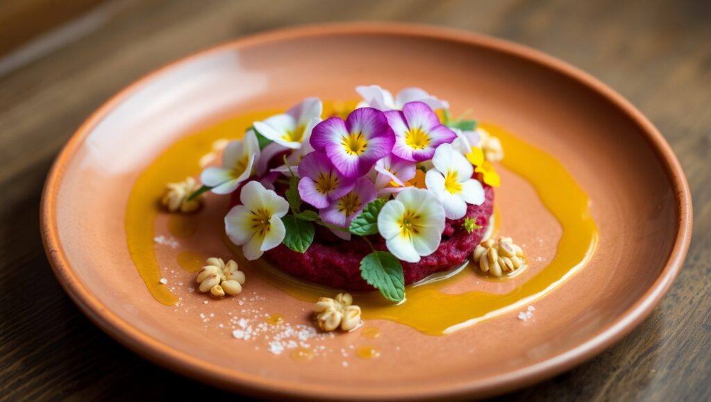Edible Art: Floral Beetroot Delight – free AI stock image