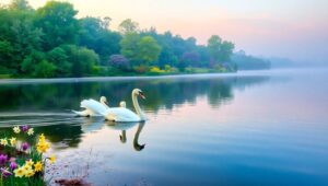 Elegant Serenity at Dawn – free AI stock image
