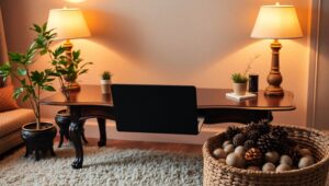 Elegant Workspace with Natural Elements – free AI stock image