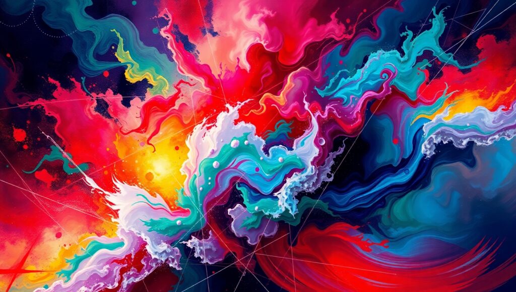 Emotional Chaos: A Colorful Journey – free AI stock image