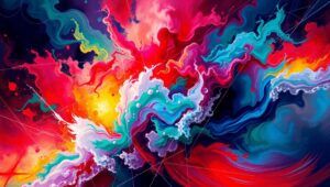 Emotional Chaos: A Colorful Journey – free AI stock image