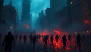 Emotional Distortion in Urban Shadows – free AI stock image