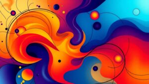 Emotional Geometry in Color Flow – free AI stock image