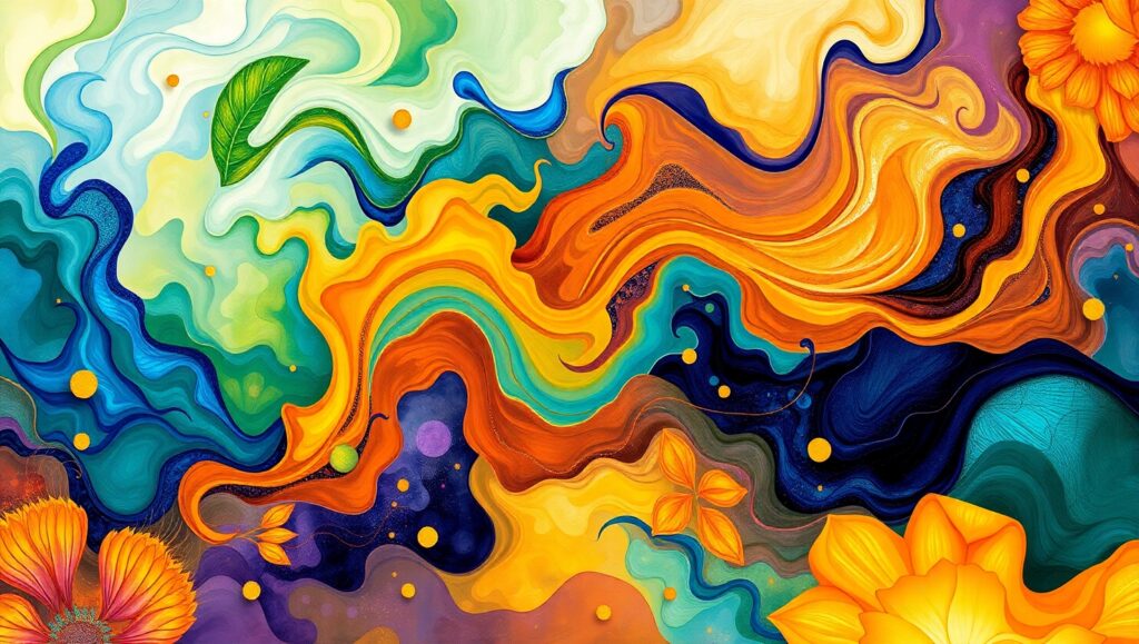 Emotional Nature in Abstract Forms – free AI stock image