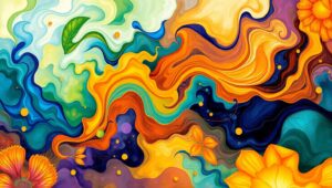 Emotional Nature in Abstract Forms – free AI stock image