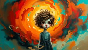 Emotional Turmoil in Abstract Colors – free AI stock image