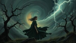 Emotional Turmoil in Nature’s Fury – free AI stock image