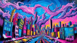 Emotional Turmoil in Urban Life – free AI stock image