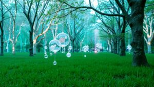 Enchanted AR Park Experience – free AI stock image