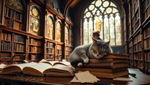 Enchanted Library at Dusk – free AI stock image
