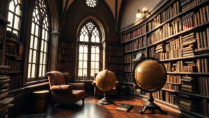 Enchanted Library of Endless Stories – free AI stock image